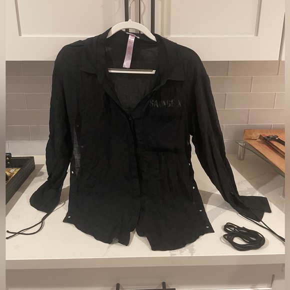 Fenty Savage X Long-Sleeve Sleep Shirt - Picture 3 of 7